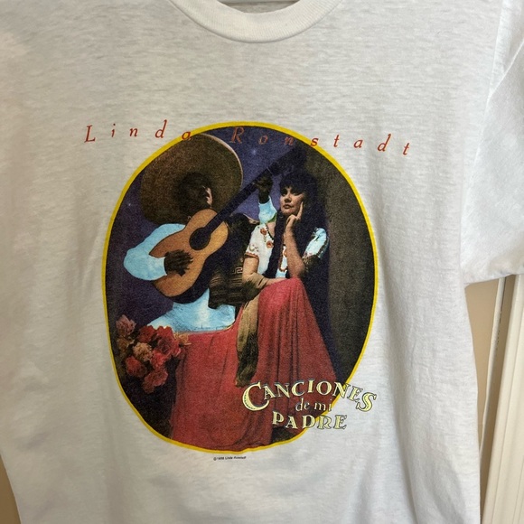 VTG Rare Linda Ronstadt 1988 Canciones de mi Padre Single Stitch Concert Tee Lrg - Picture 6 of 16